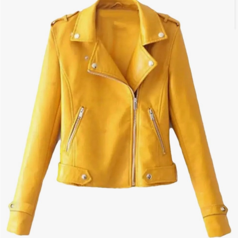 Yellow moto Jacket